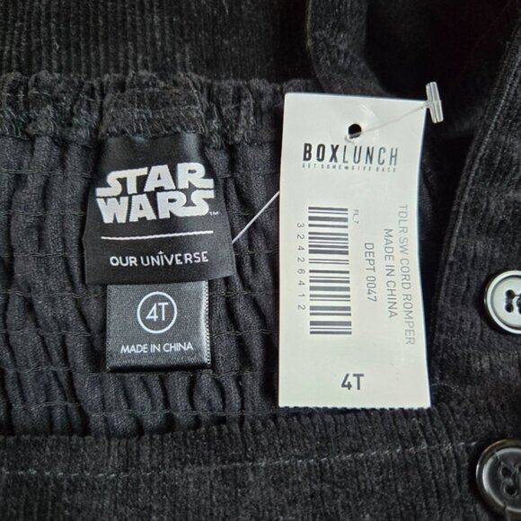Star‎ Wars Rebel Icons Black Embroidered Toddler Girls Corduroy Overalls 4T New - Picture 8 of 9